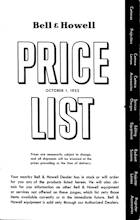 Bell and Howell Price List, 1952