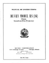 DeVry RS Projector
        Operator's Manual