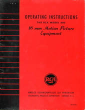 RCA 400
        Operatoring Instructions