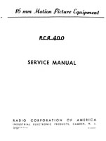 RCA 400 Service Manual