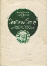 Victor Animatograph
        Information and Suggestions for Operation and Care of 16mm
        Sound-on-Film Motion Picture Equipment